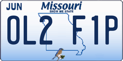 MO license plate OL2F1P