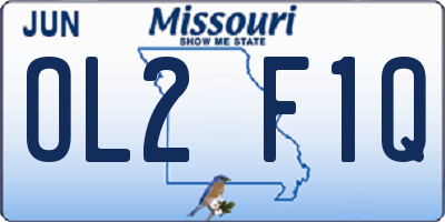 MO license plate OL2F1Q