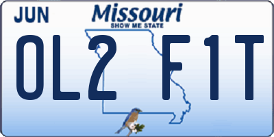 MO license plate OL2F1T