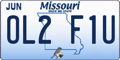 MO license plate OL2F1U