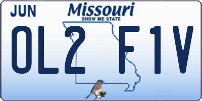 MO license plate OL2F1V