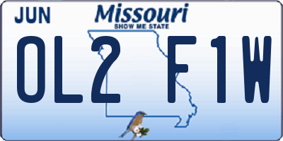 MO license plate OL2F1W