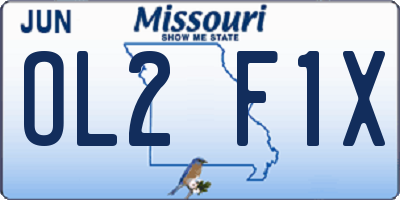 MO license plate OL2F1X