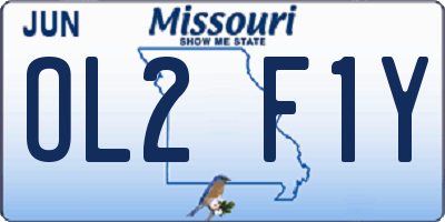 MO license plate OL2F1Y
