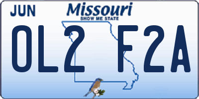 MO license plate OL2F2A