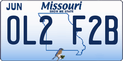 MO license plate OL2F2B