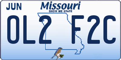MO license plate OL2F2C