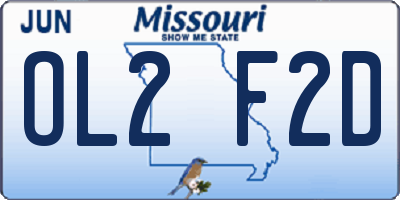 MO license plate OL2F2D