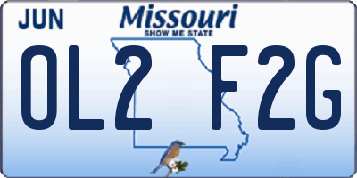 MO license plate OL2F2G