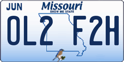 MO license plate OL2F2H