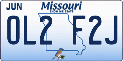 MO license plate OL2F2J