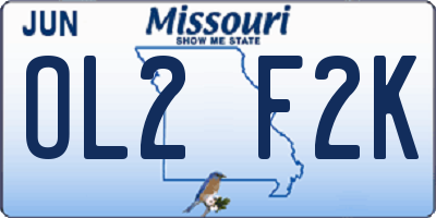 MO license plate OL2F2K