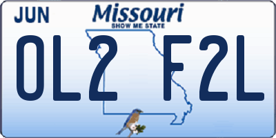 MO license plate OL2F2L