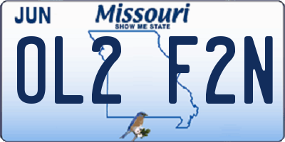 MO license plate OL2F2N