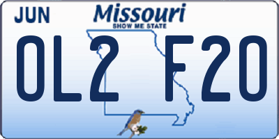 MO license plate OL2F2O