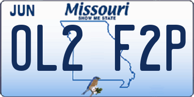 MO license plate OL2F2P