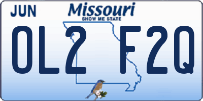 MO license plate OL2F2Q