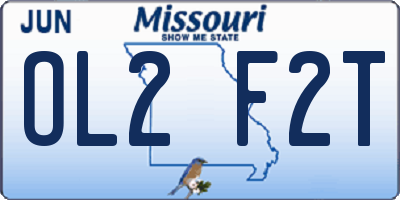 MO license plate OL2F2T