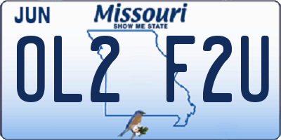MO license plate OL2F2U