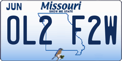 MO license plate OL2F2W