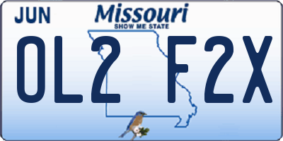 MO license plate OL2F2X