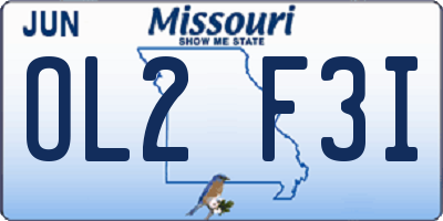 MO license plate OL2F3I