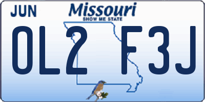 MO license plate OL2F3J