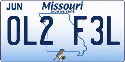 MO license plate OL2F3L