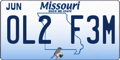 MO license plate OL2F3M