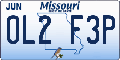 MO license plate OL2F3P