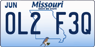 MO license plate OL2F3Q
