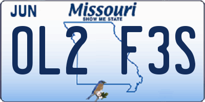 MO license plate OL2F3S