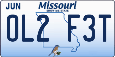 MO license plate OL2F3T