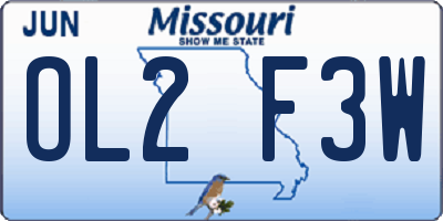 MO license plate OL2F3W