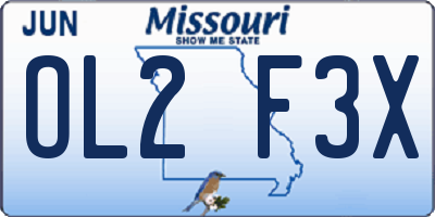 MO license plate OL2F3X