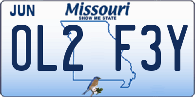 MO license plate OL2F3Y