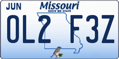 MO license plate OL2F3Z