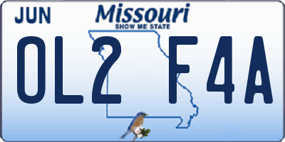 MO license plate OL2F4A