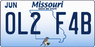 MO license plate OL2F4B