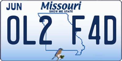 MO license plate OL2F4D