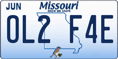 MO license plate OL2F4E
