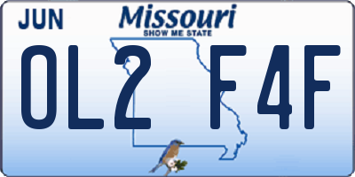 MO license plate OL2F4F