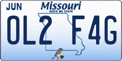 MO license plate OL2F4G