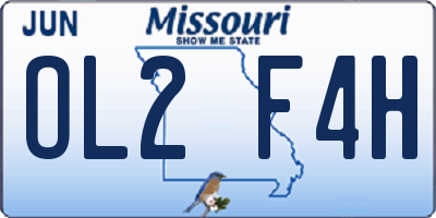 MO license plate OL2F4H