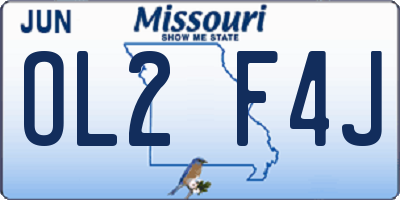 MO license plate OL2F4J