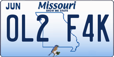 MO license plate OL2F4K