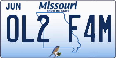 MO license plate OL2F4M