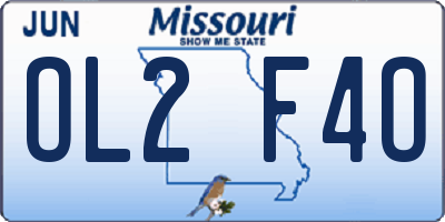MO license plate OL2F4O