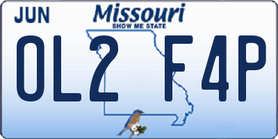 MO license plate OL2F4P
