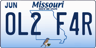 MO license plate OL2F4R